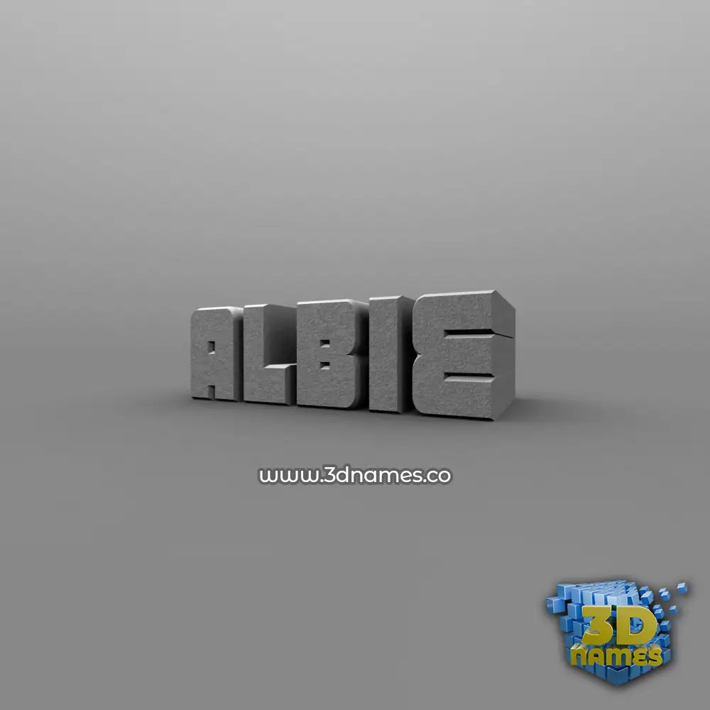 albie in Solid Grey style - 3D name wallpaper
