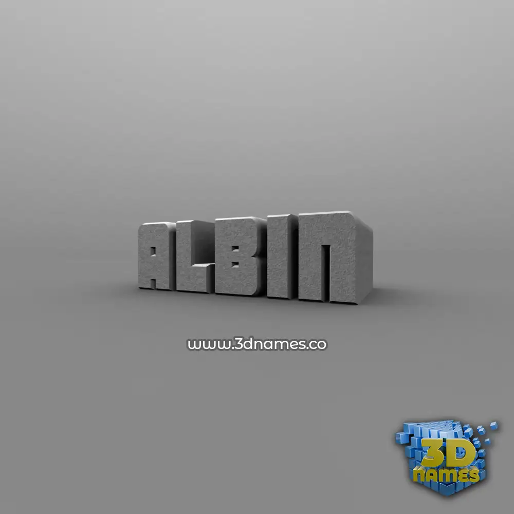 albin in Solid Grey style - 3D name wallpaper