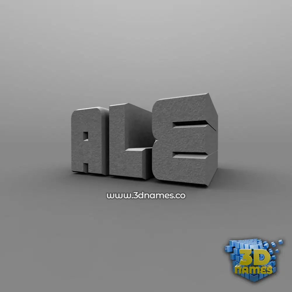 ale in Solid Grey style - 3D name wallpaper