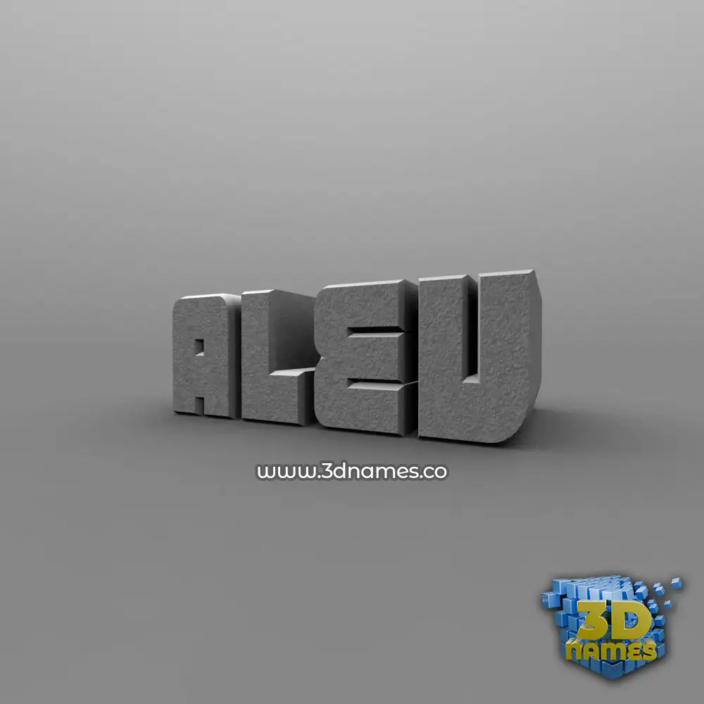 alev in Solid Grey style - 3D name wallpaper