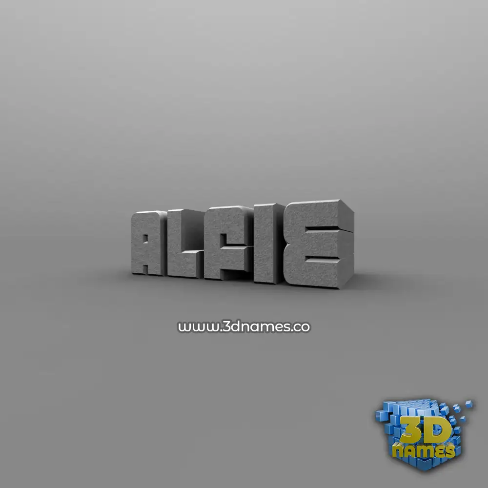 alfie in Solid Grey style - 3D name wallpaper