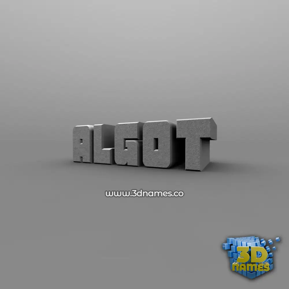 algot in Solid Grey style - 3D name wallpaper