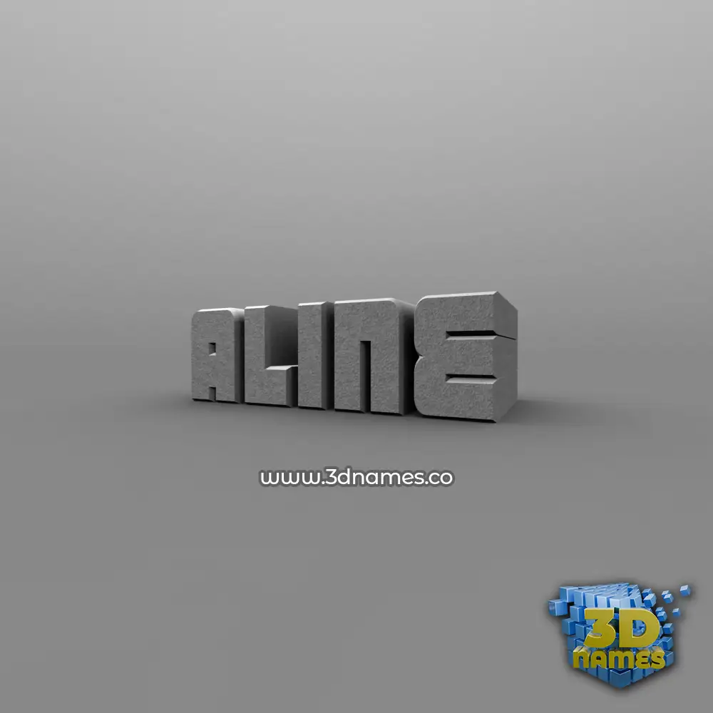 aline in Solid Grey style - 3D name wallpaper