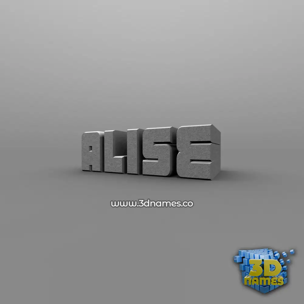 alise in Solid Grey style - 3D name wallpaper