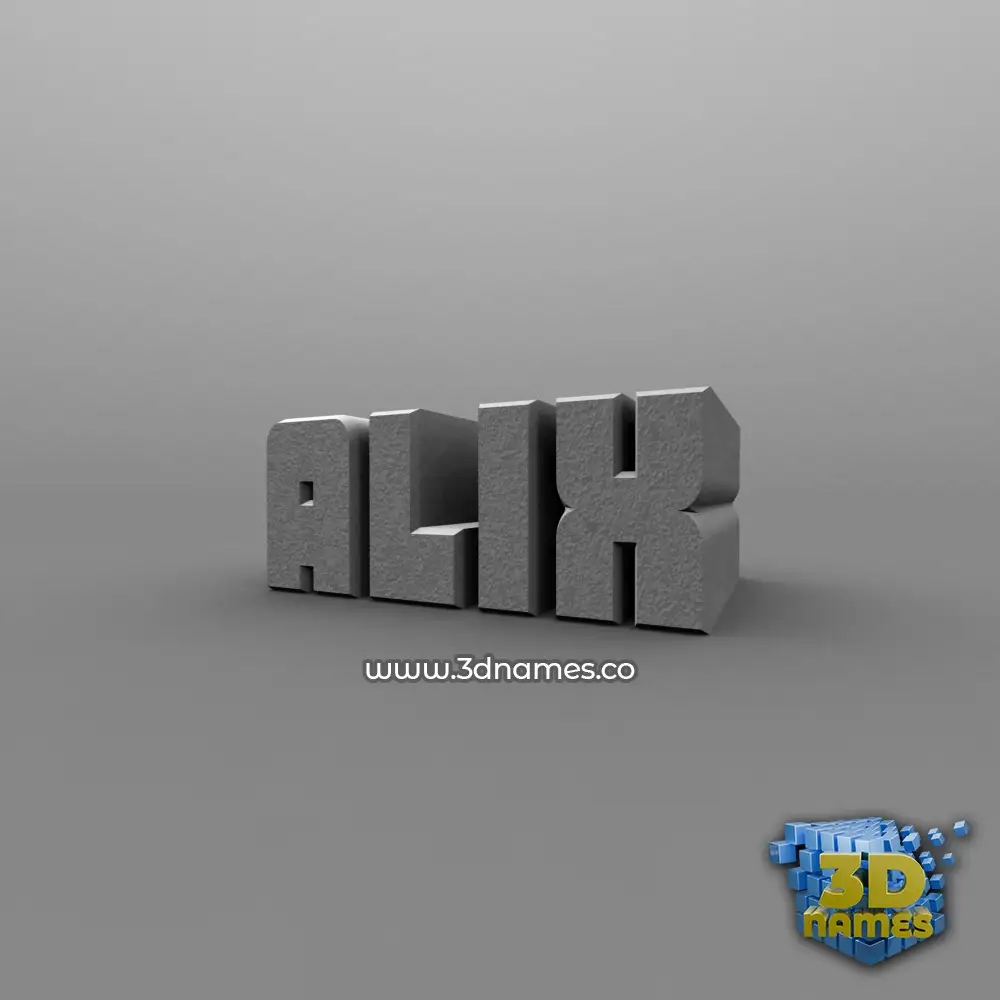 alix in Solid Grey style - 3D name wallpaper