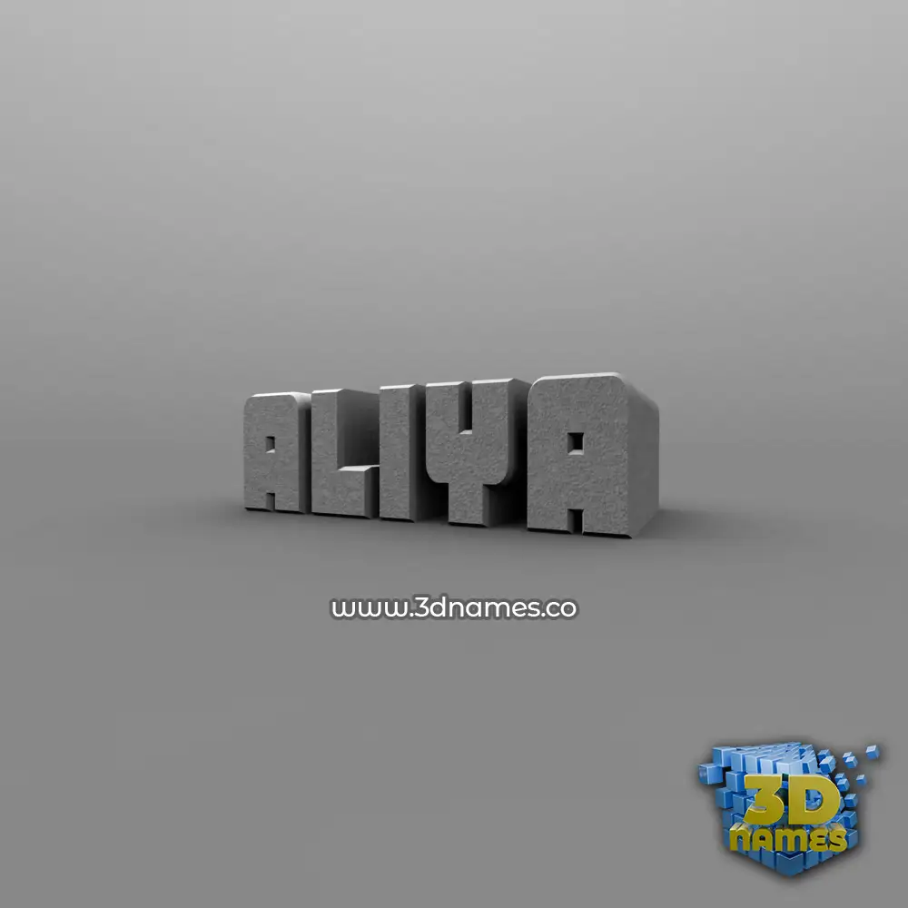 aliya in Solid Grey style - 3D name wallpaper
