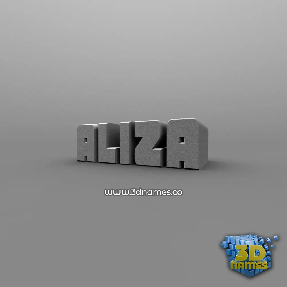 aliza in Solid Grey style - 3D name wallpaper