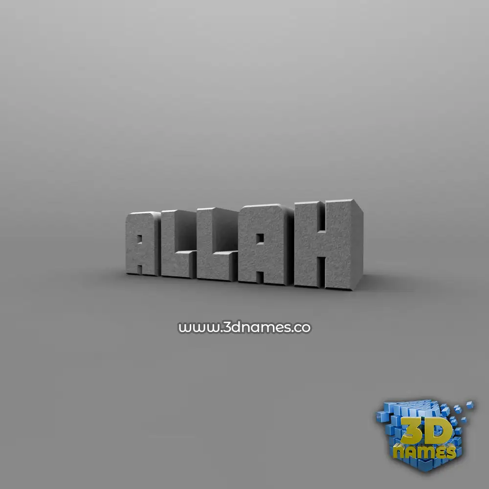 allah in Solid Grey style - 3D name wallpaper
