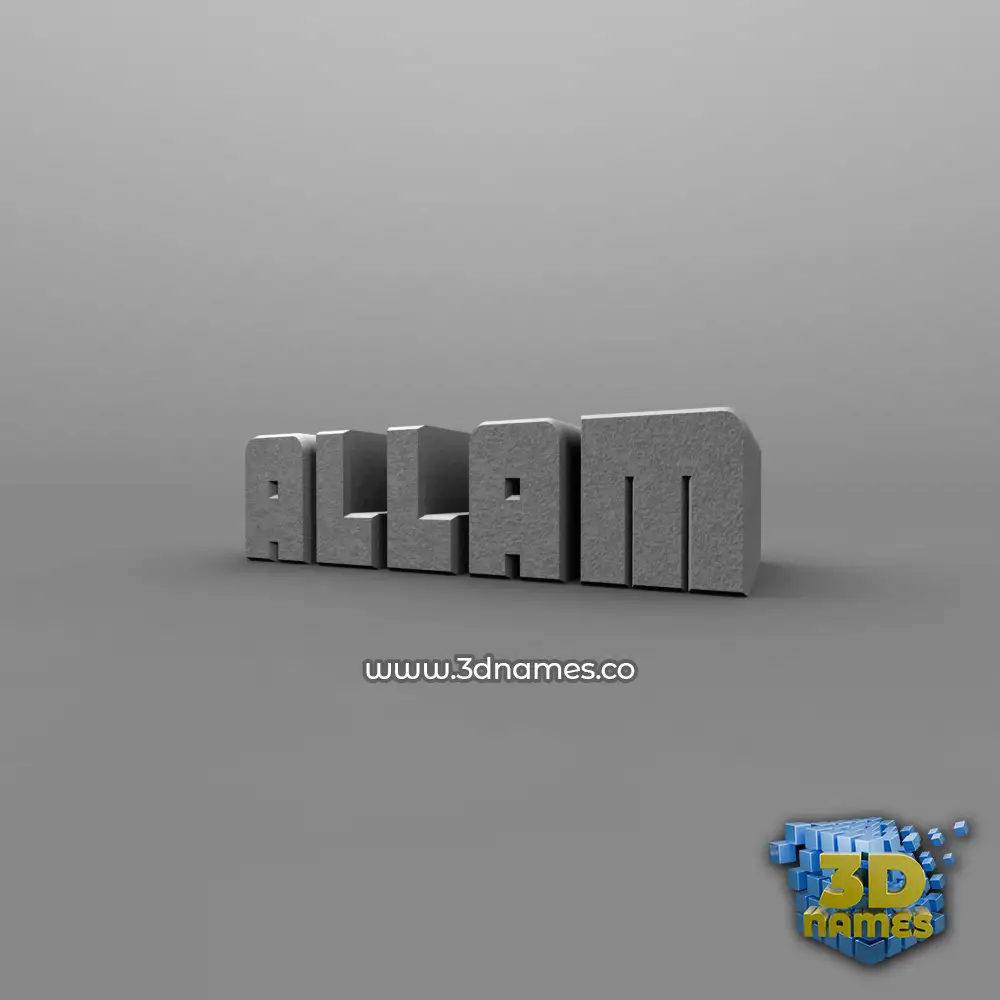 allam in Solid Grey style - 3D name wallpaper