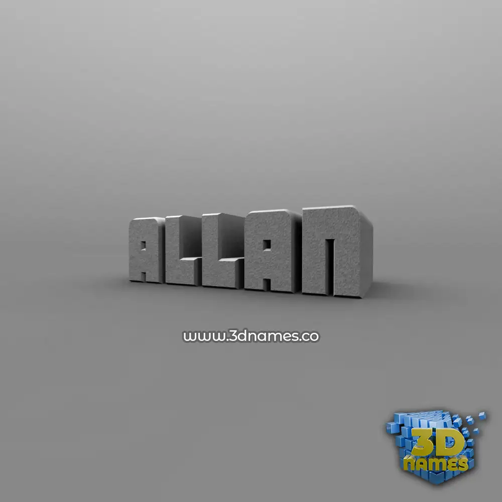 allan in Solid Grey style - 3D name wallpaper