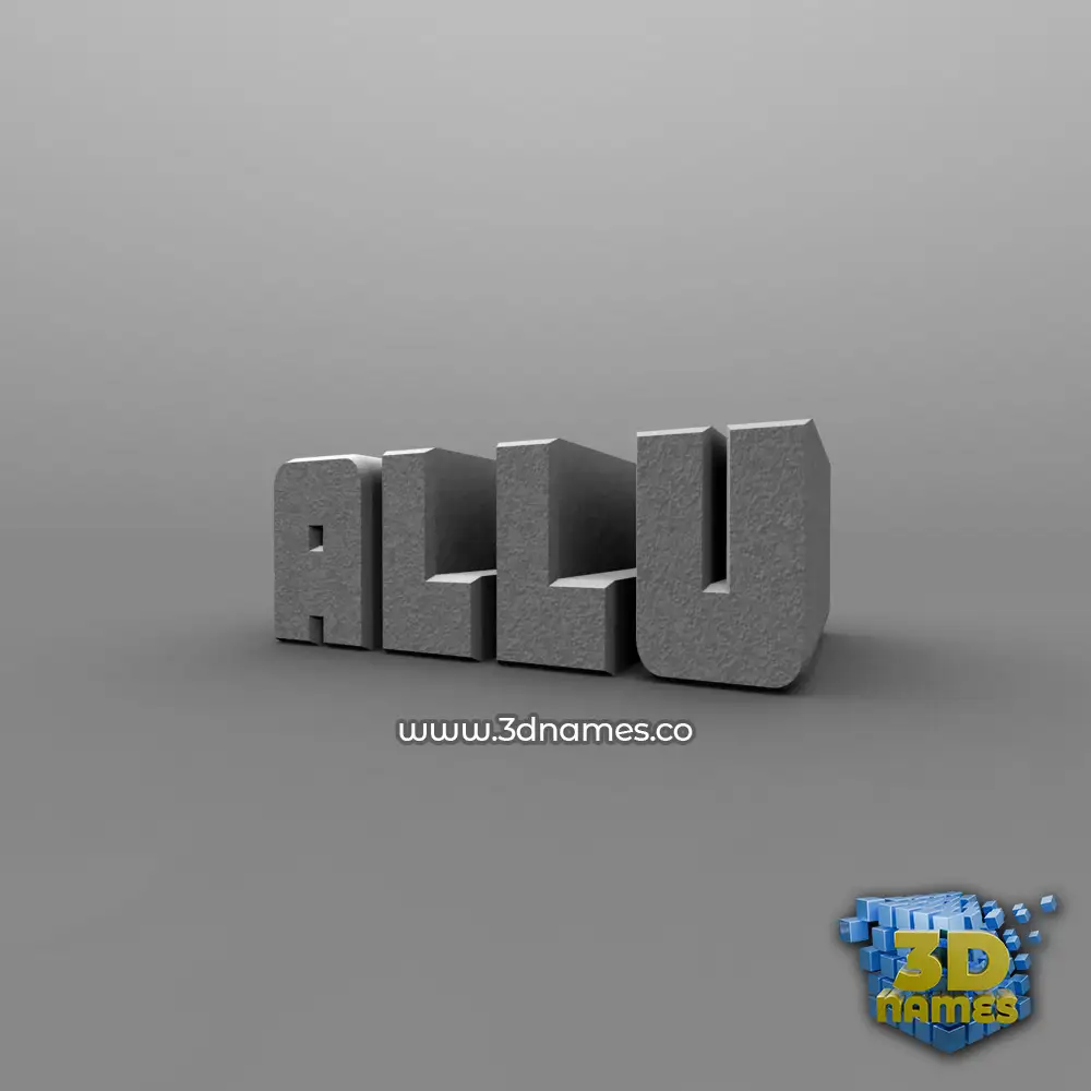 allu in Solid Grey style - 3D name wallpaper