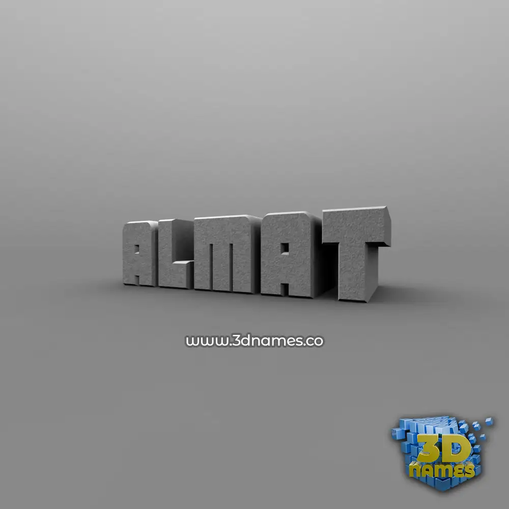 almat in Solid Grey style - 3D name wallpaper