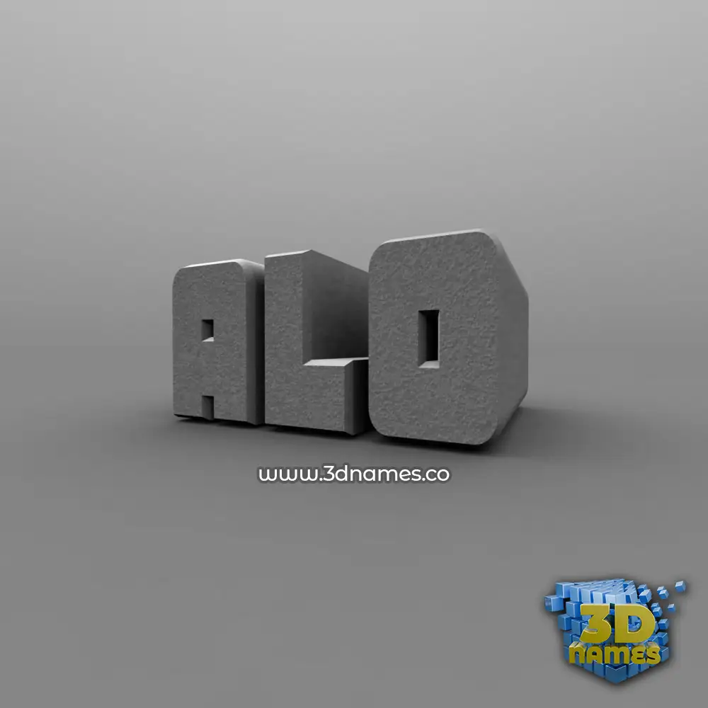 alo in Solid Grey style - 3D name wallpaper