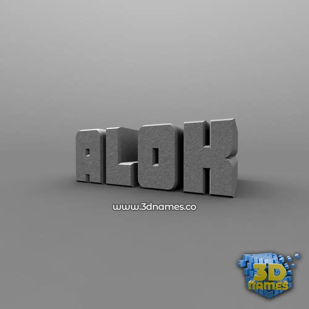 alok in Solid Grey style - 3D name wallpaper