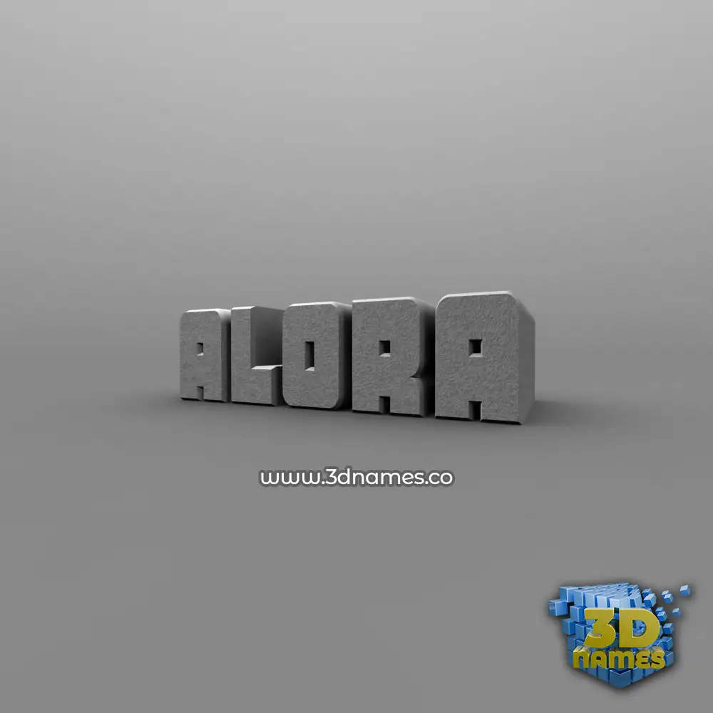 alora in Solid Grey style - 3D name wallpaper