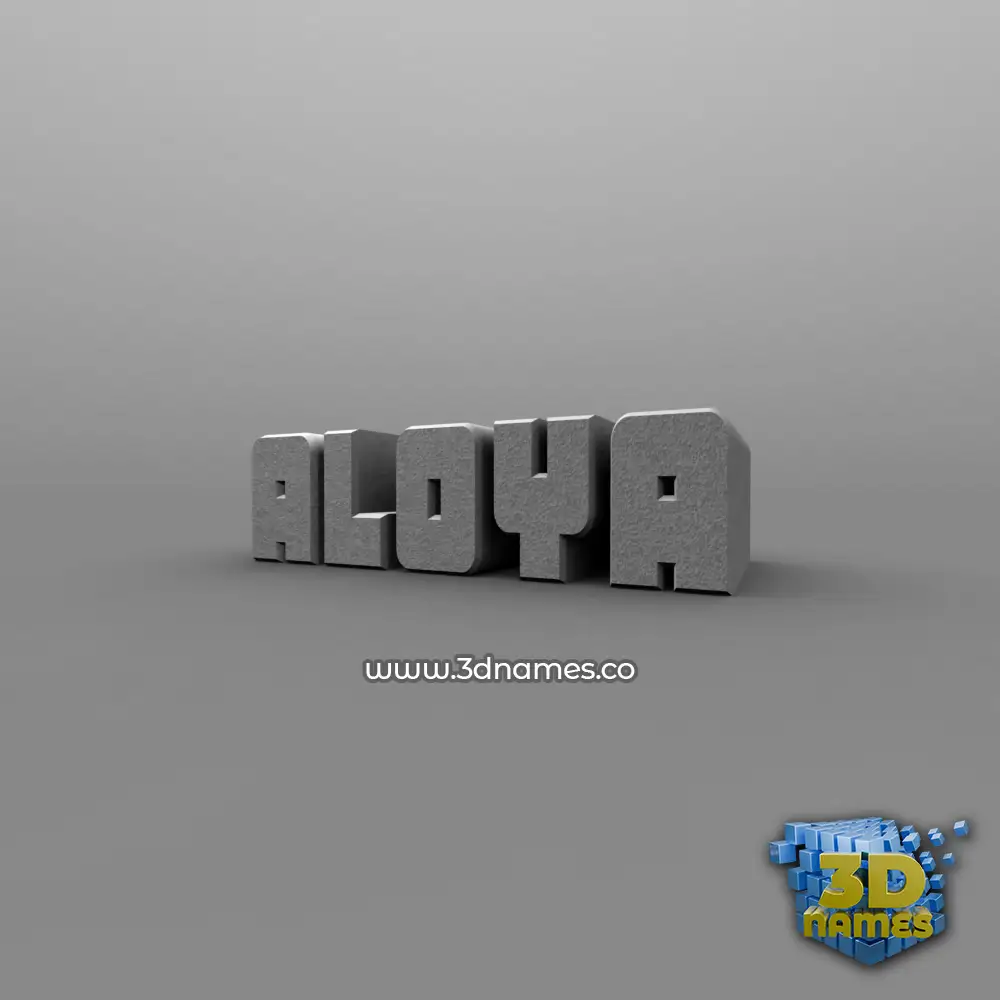 aloya in Solid Grey style - 3D name wallpaper