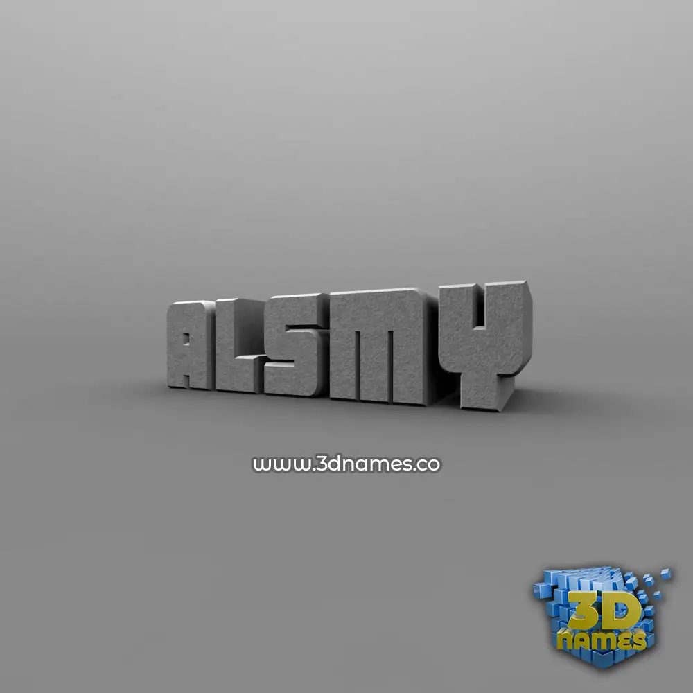 alsmy in Solid Grey style - 3D name wallpaper