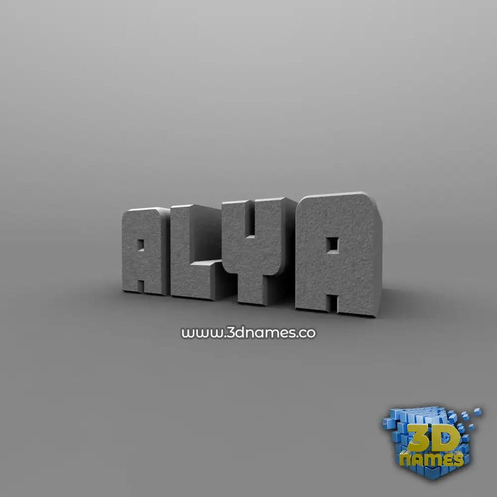 alya in Solid Grey style - 3D name wallpaper