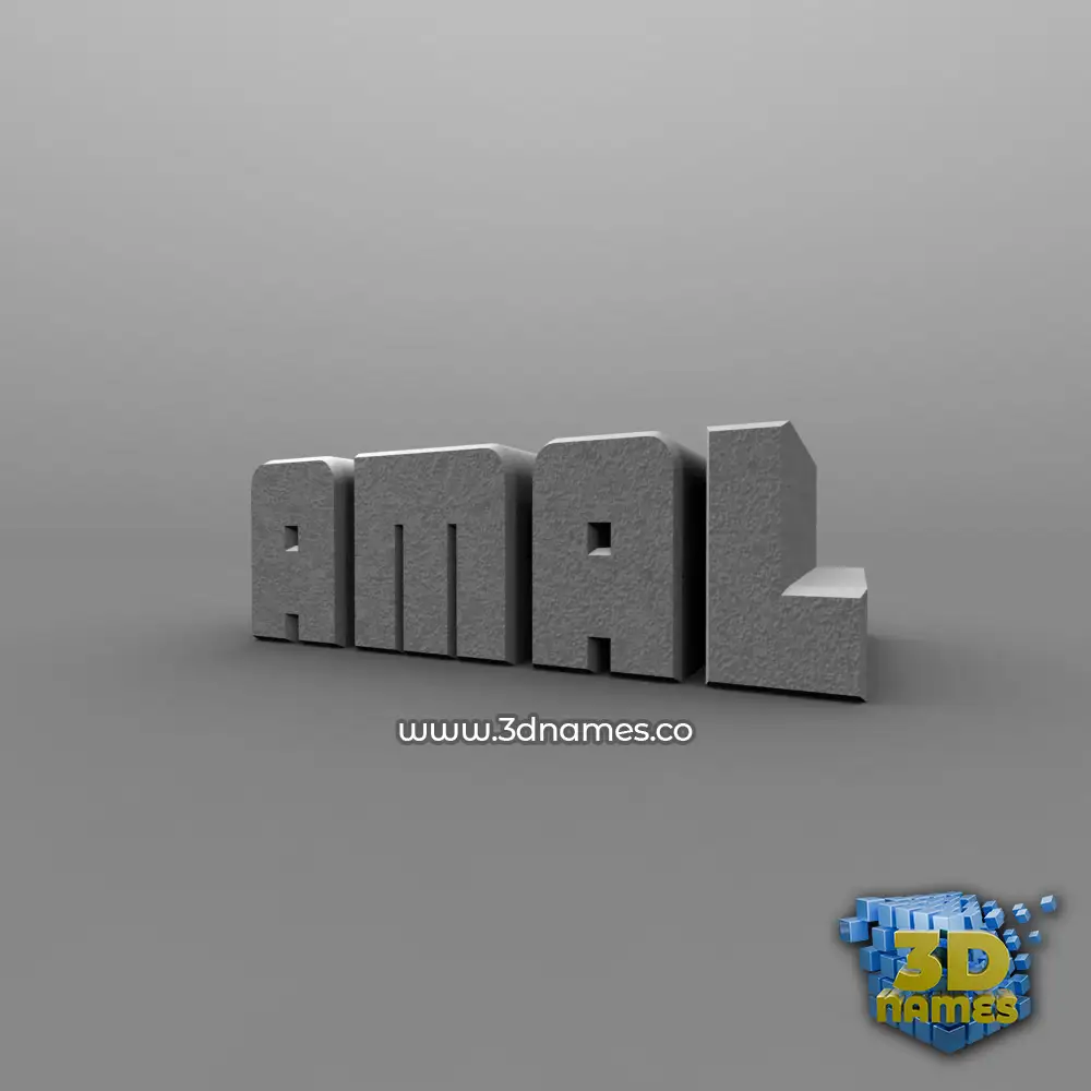amal in Solid Grey style - 3D name wallpaper