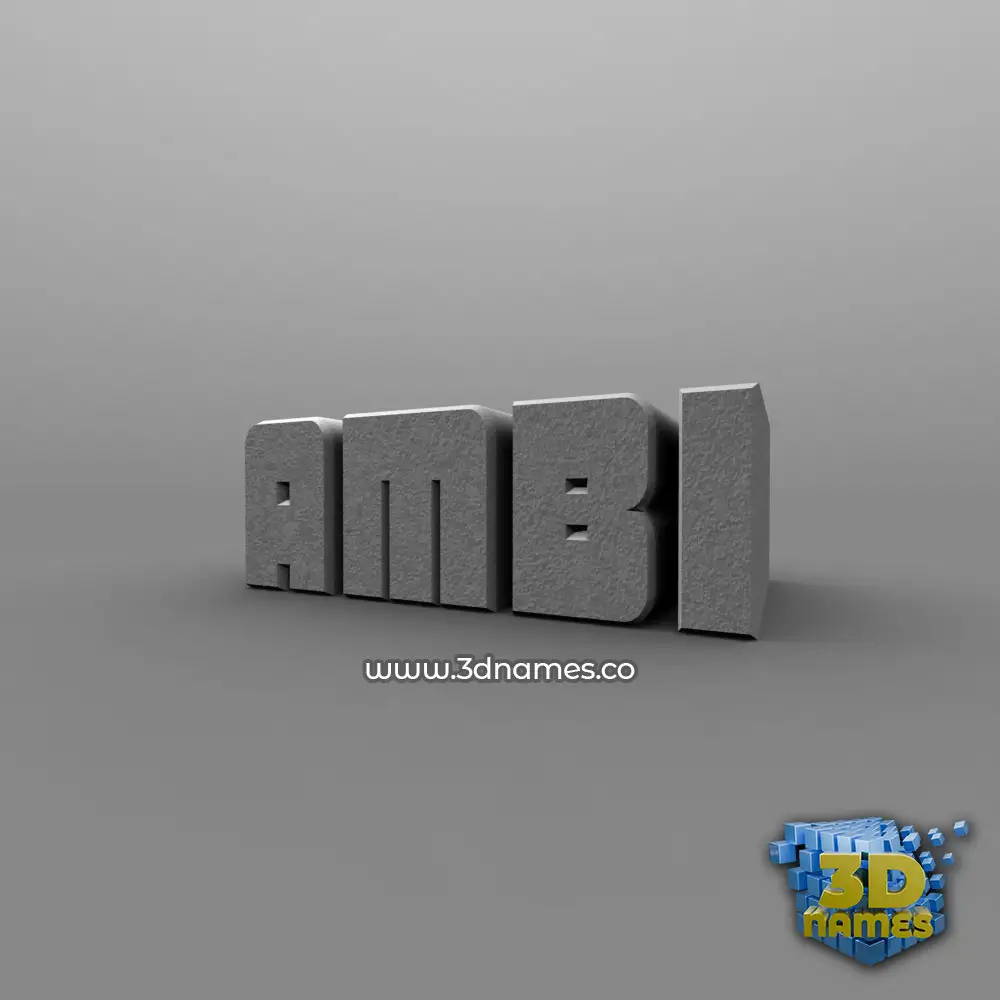 ambi in Solid Grey style - 3D name wallpaper