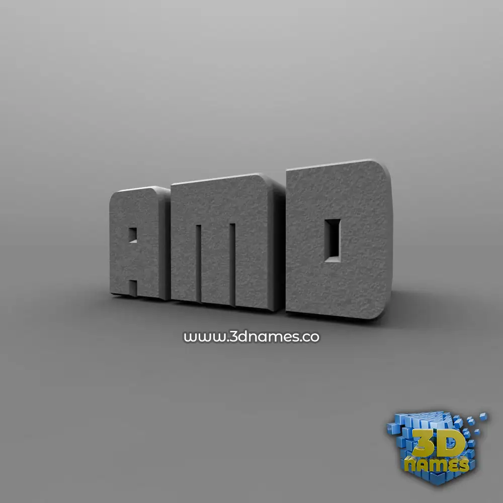 amd in Solid Grey style - 3D name wallpaper