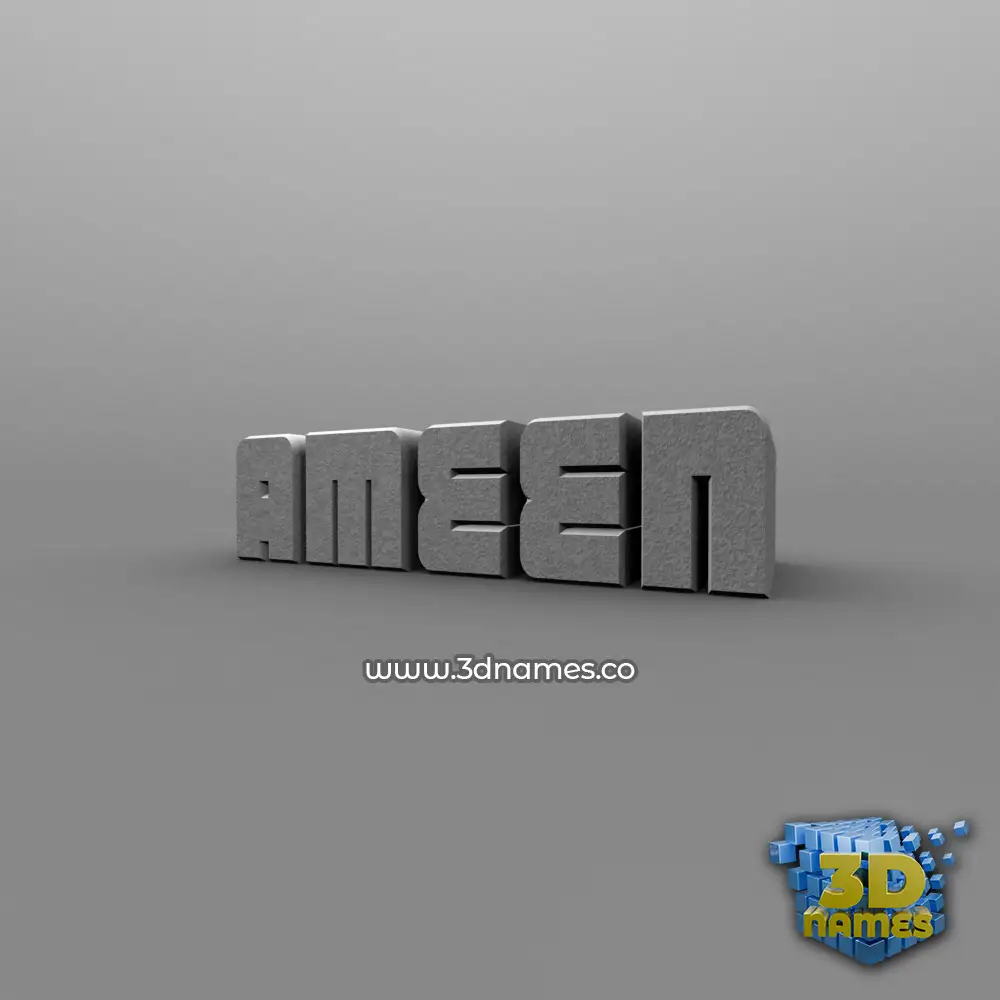 ameen in Solid Grey style - 3D name wallpaper