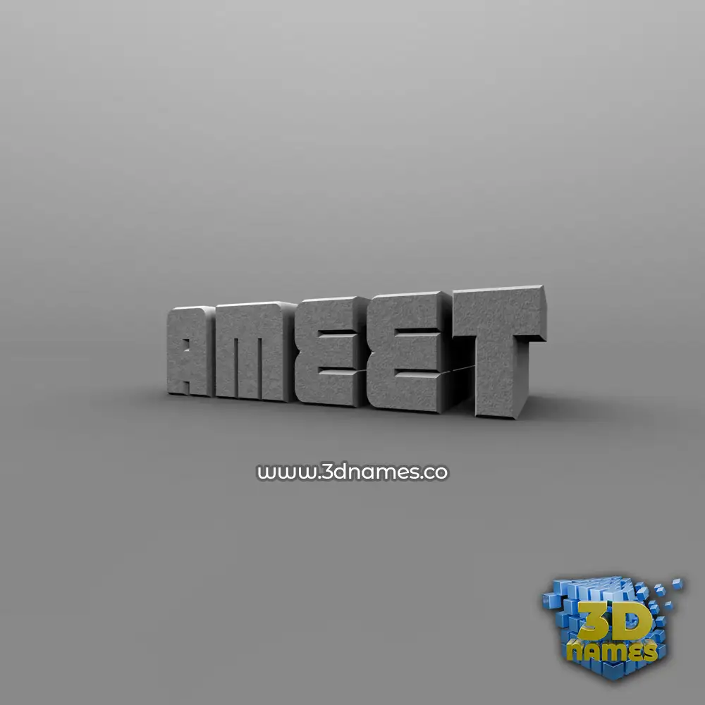 ameet in Solid Grey style - 3D name wallpaper