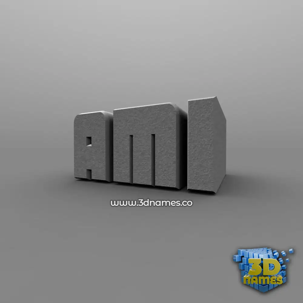 ami in Solid Grey style - 3D name wallpaper