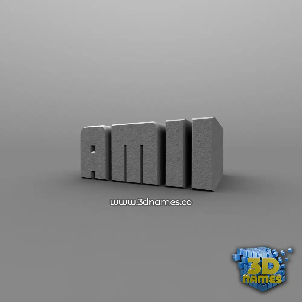 amii in Solid Grey style - 3D name wallpaper