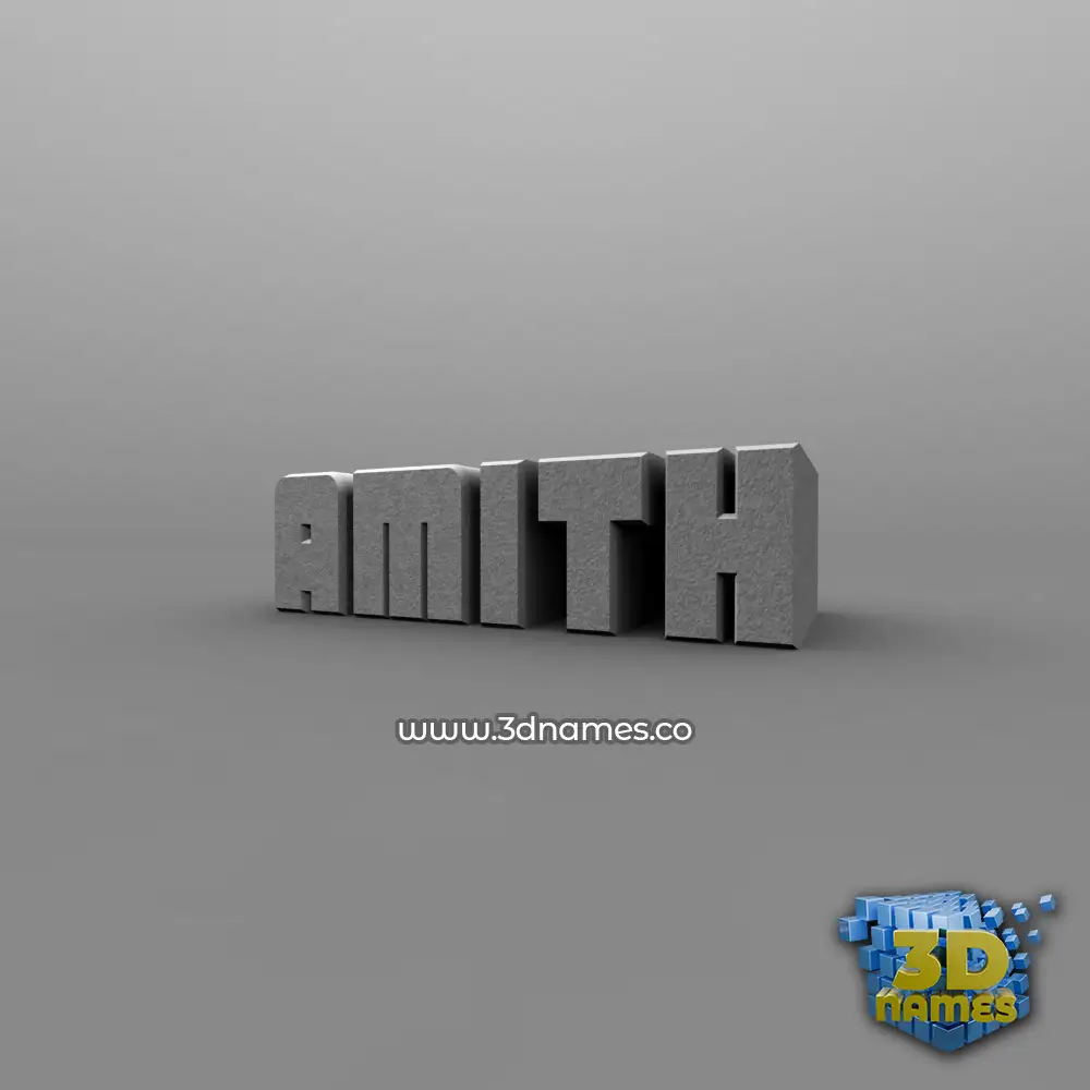 amith in Solid Grey style - 3D name wallpaper