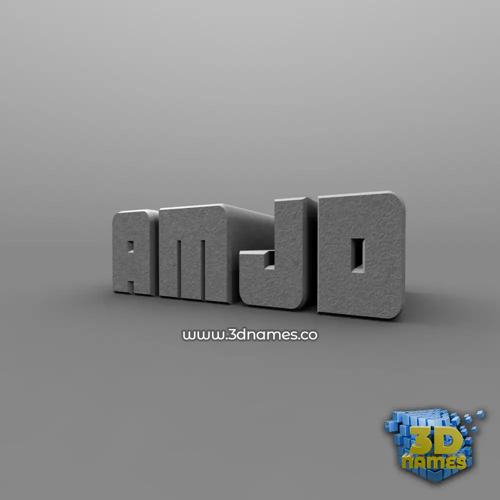 amjd in Solid Grey style - 3D name wallpaper