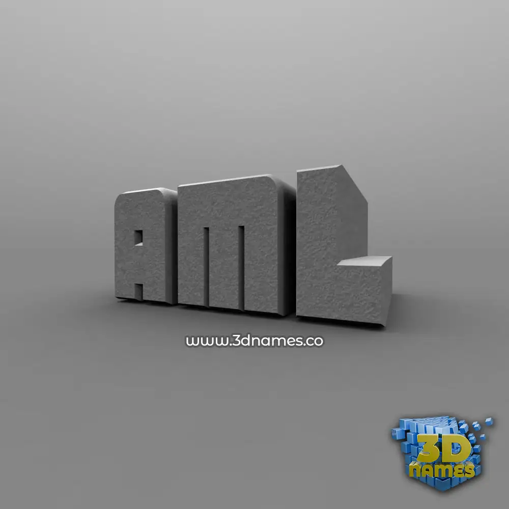 aml in Solid Grey style - 3D name wallpaper
