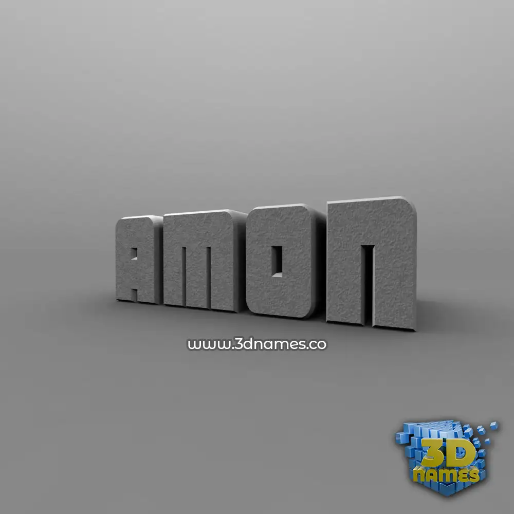 amon in Solid Grey style - 3D name wallpaper