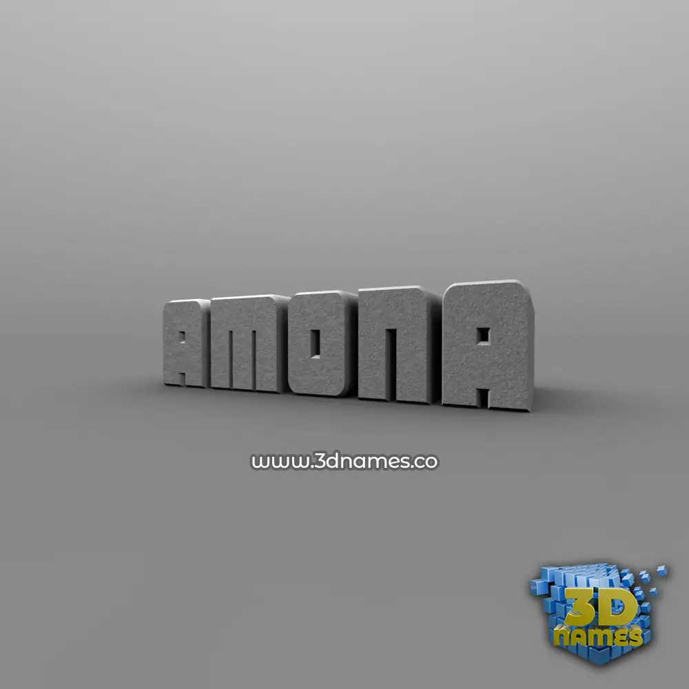 amona in Solid Grey style - 3D name wallpaper