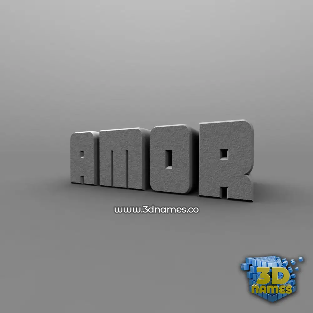 amor in Solid Grey style - 3D name wallpaper