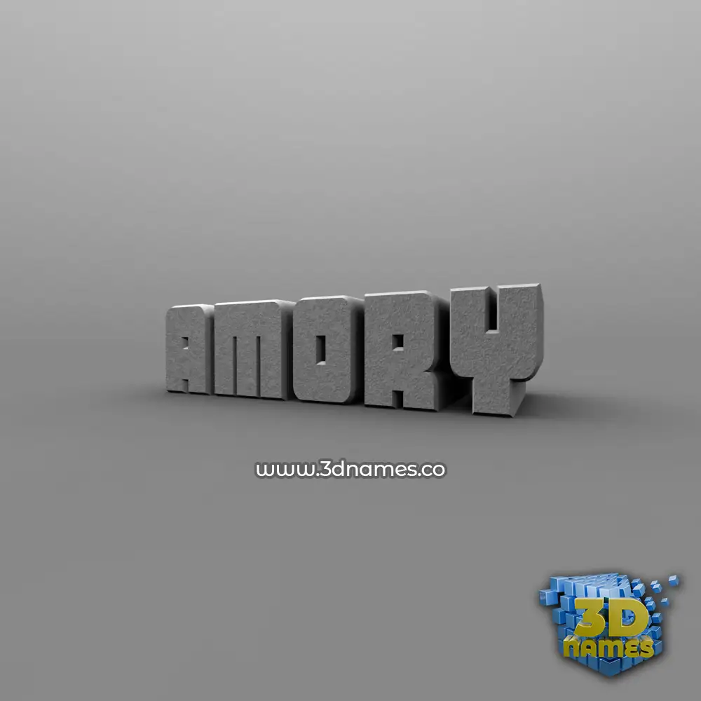 amory in Solid Grey style - 3D name wallpaper