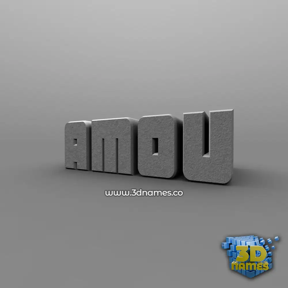 amou in Solid Grey style - 3D name wallpaper