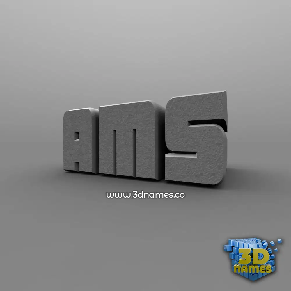 ams in Solid Grey style - 3D name wallpaper