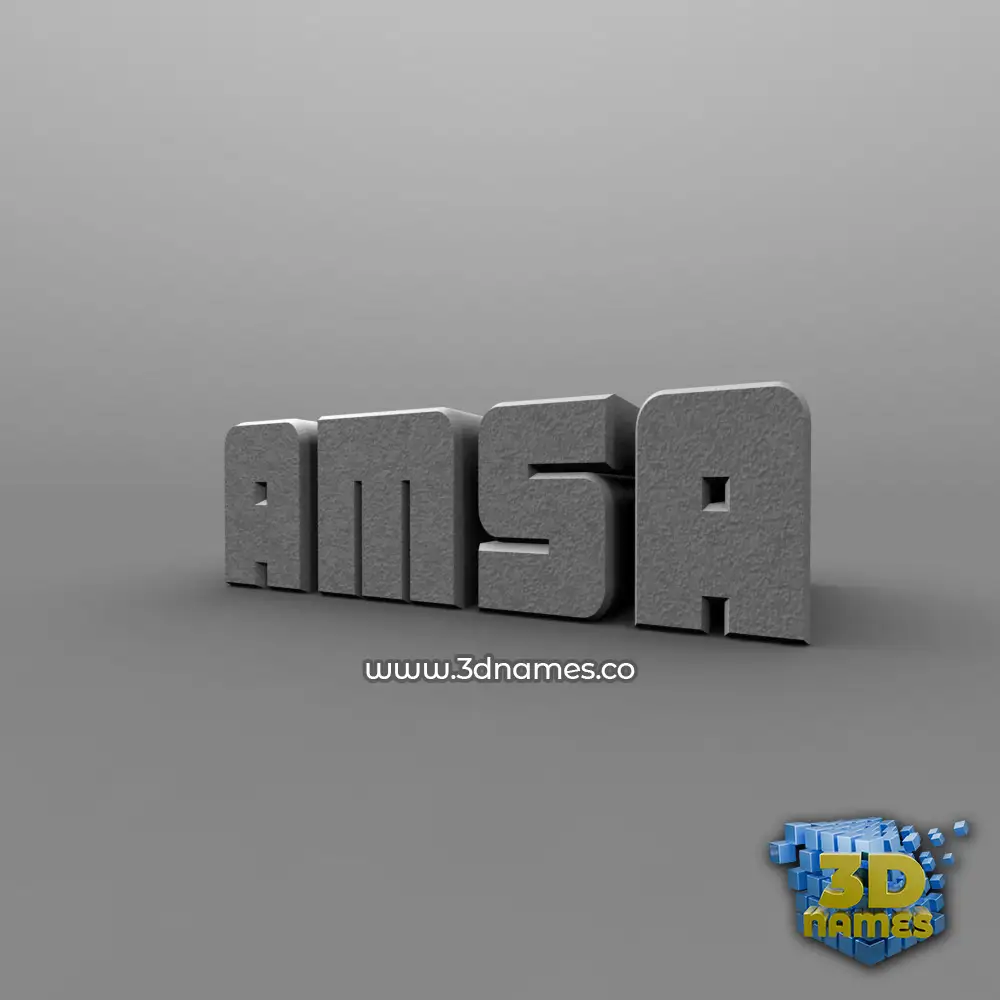 amsa in Solid Grey style - 3D name wallpaper