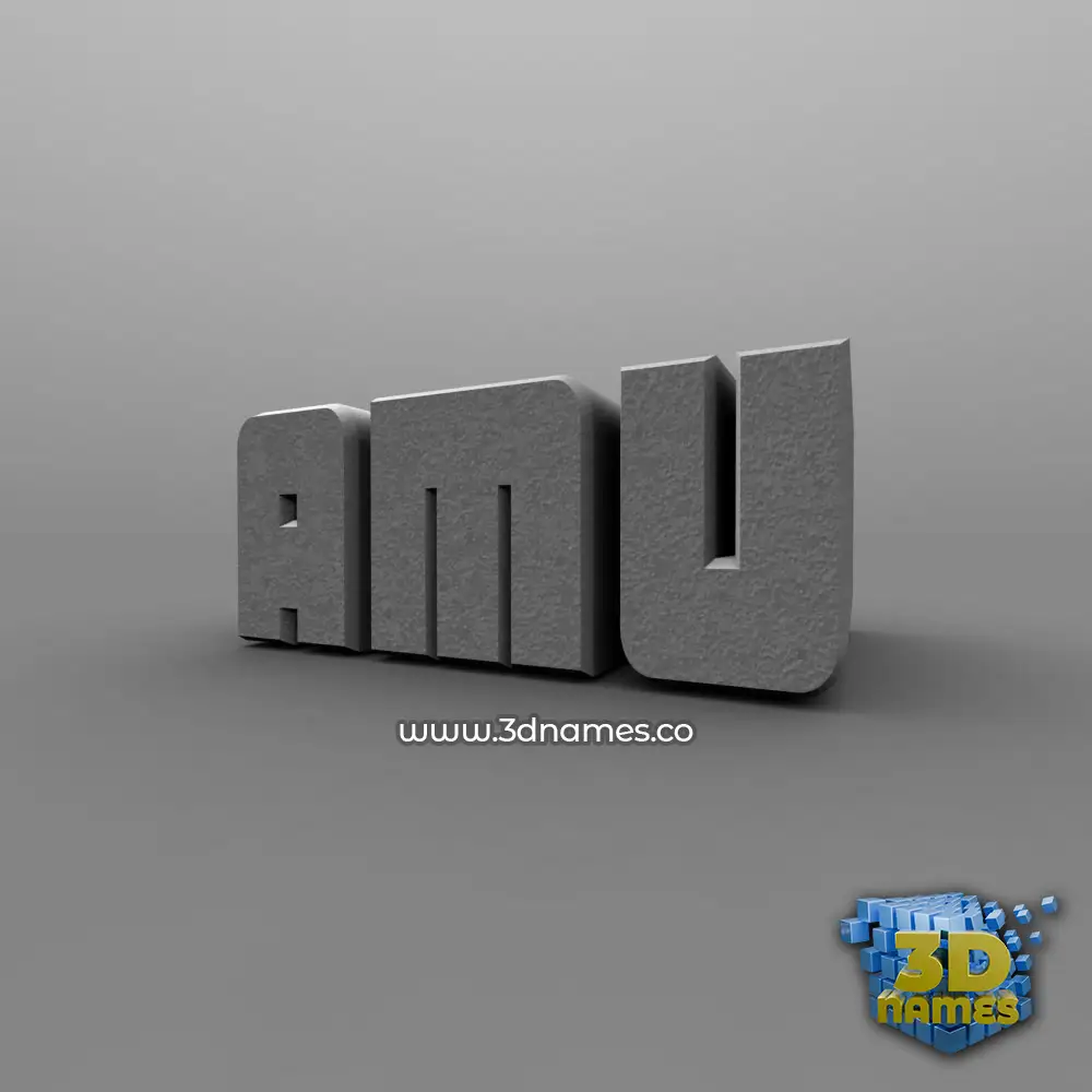 amu in Solid Grey style - 3D name wallpaper