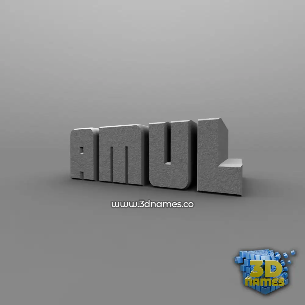 amul in Solid Grey style - 3D name wallpaper