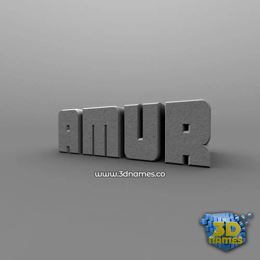 amur in Solid Grey style - 3D name wallpaper