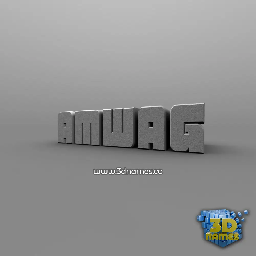 amwag in Solid Grey style - 3D name wallpaper