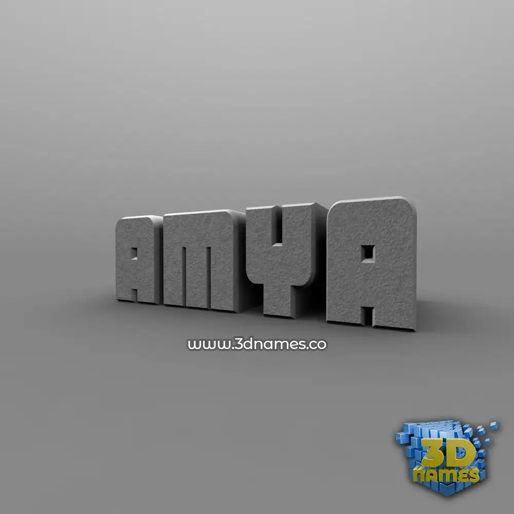 amya in Solid Grey style - 3D name wallpaper