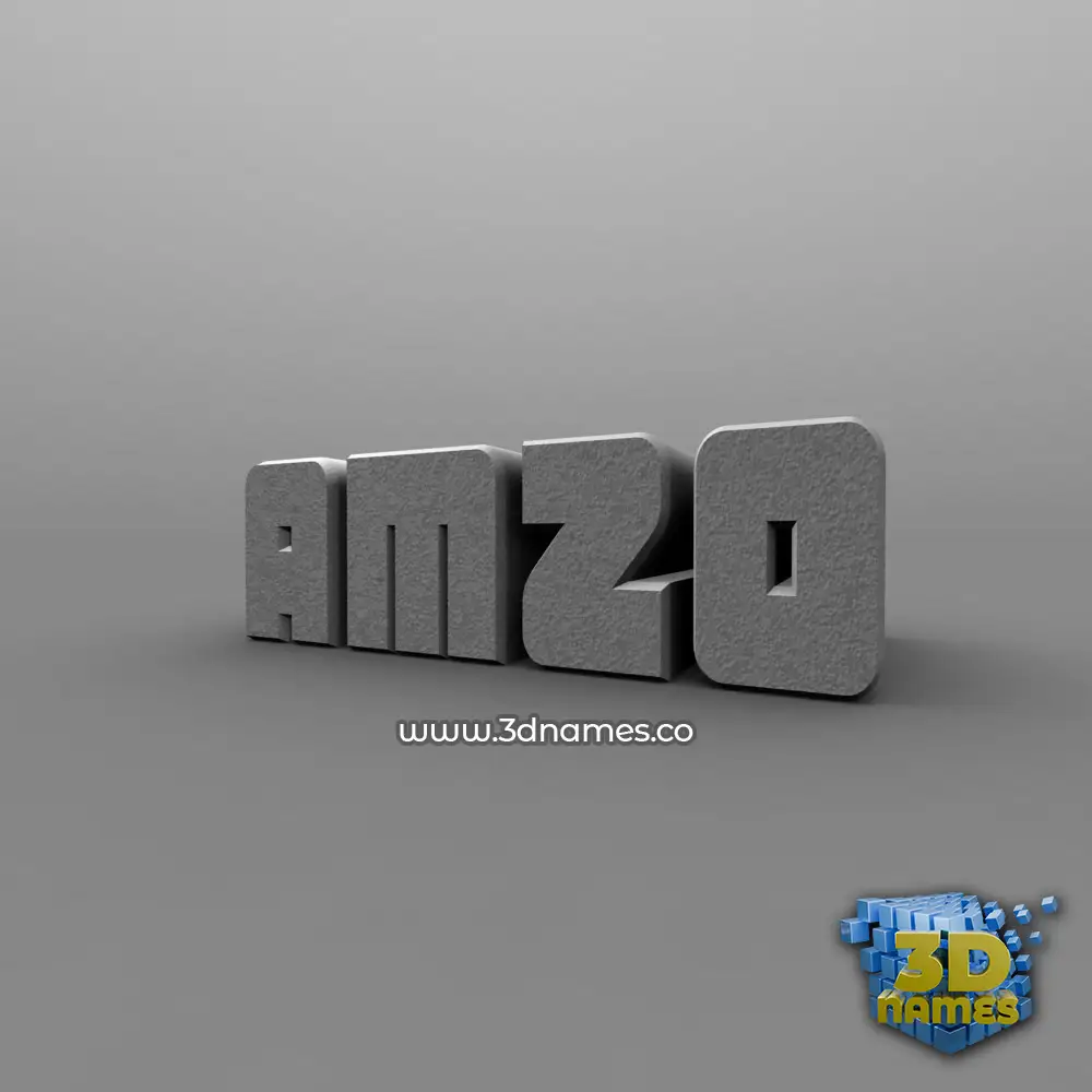 amzo in Solid Grey style - 3D name wallpaper