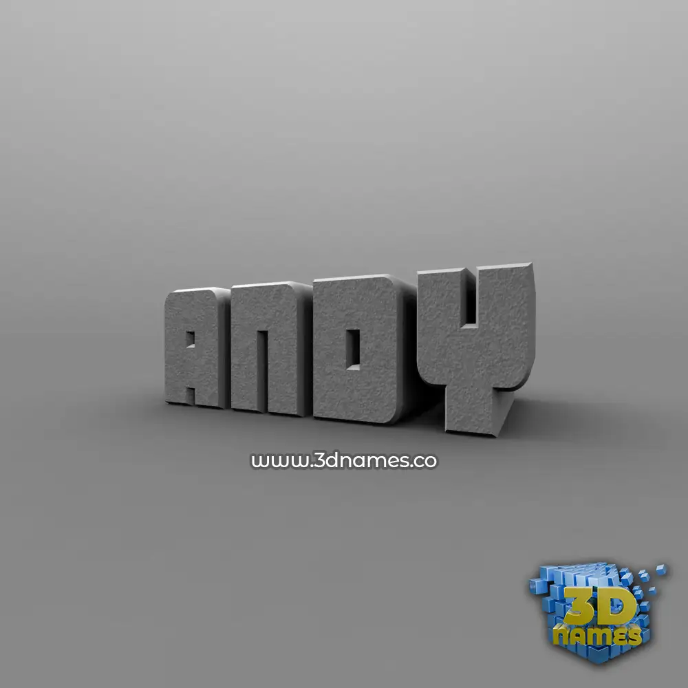 andy in Solid Grey style - 3D name wallpaper