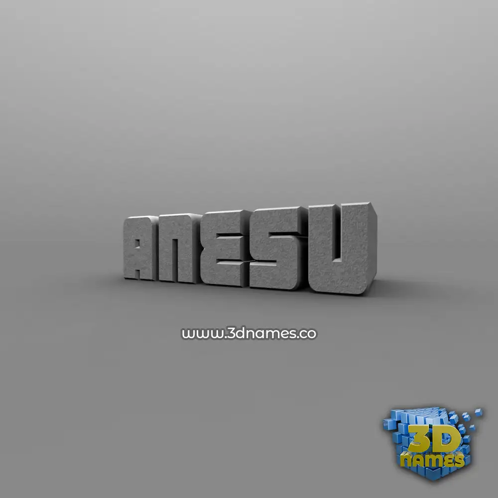 anesu in Solid Grey style - 3D name wallpaper