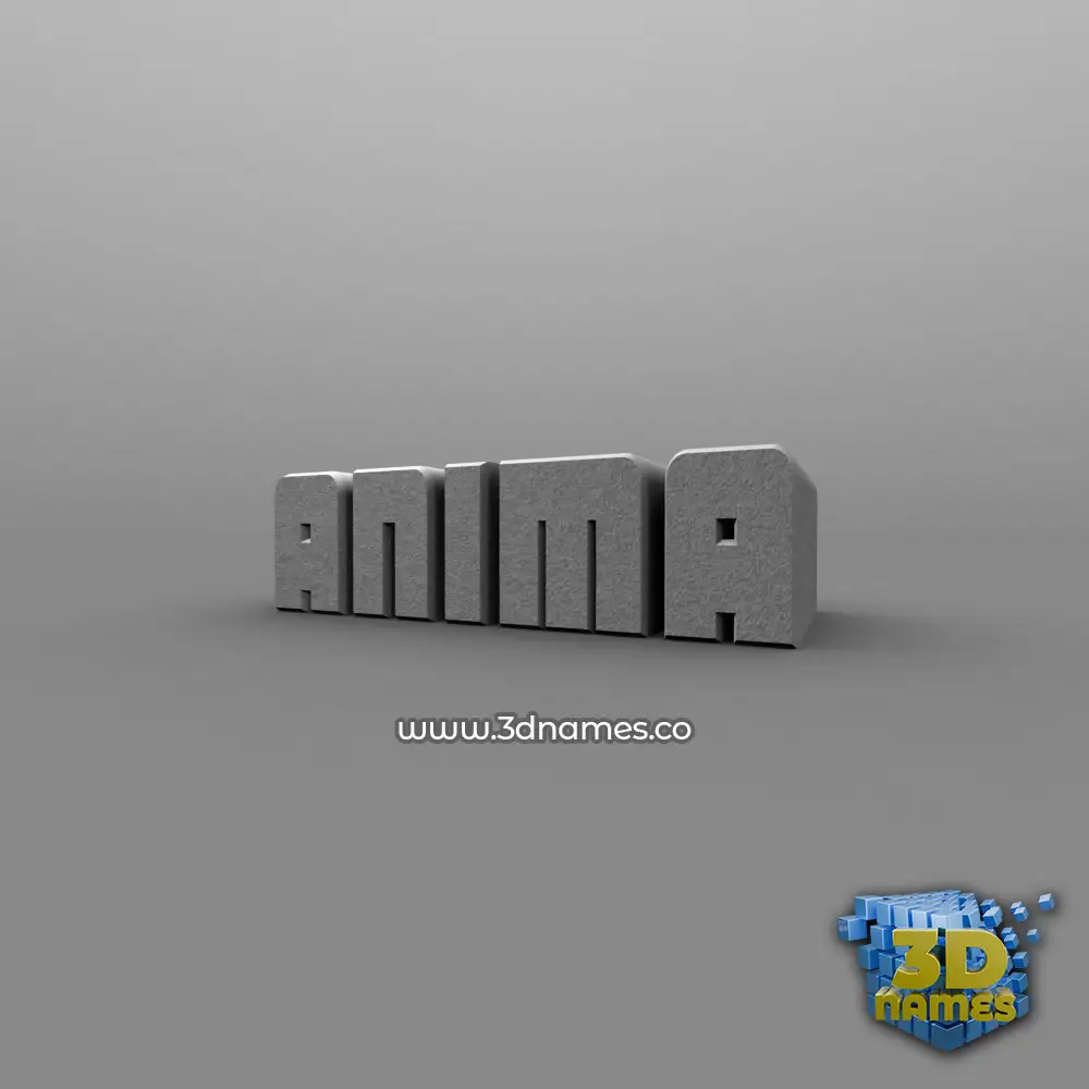 anima in Solid Grey style - 3D name wallpaper