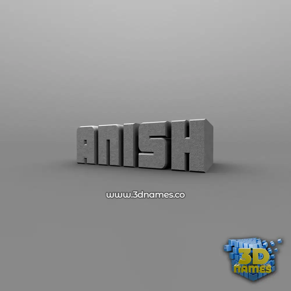 anish in Solid Grey style - 3D name wallpaper