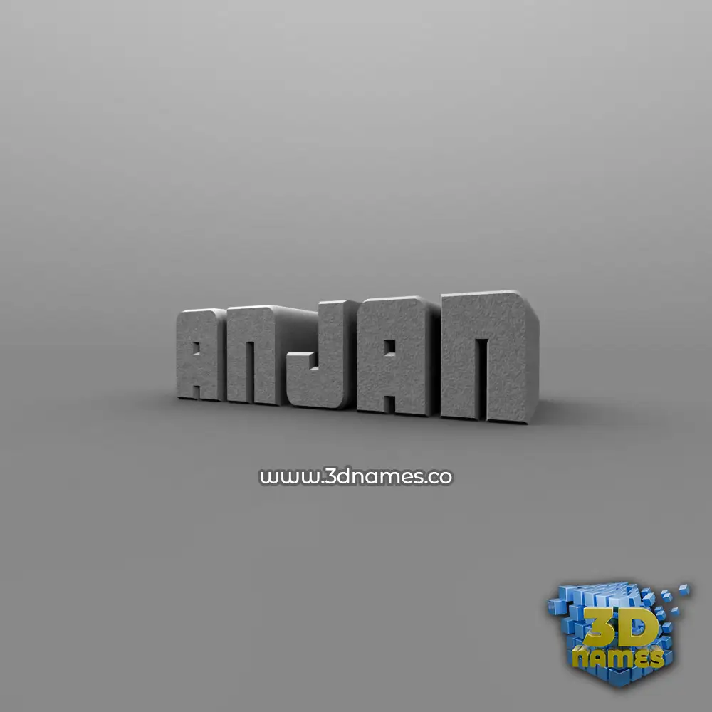 anjan in Solid Grey style - 3D name wallpaper